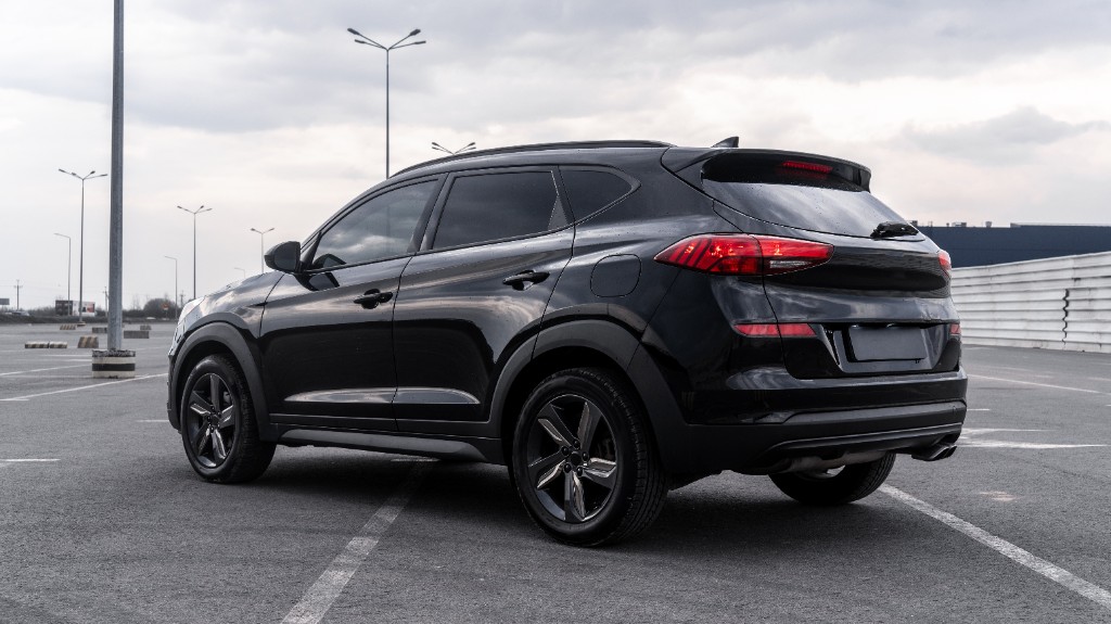 Black SUV with ceramic window tint installed
